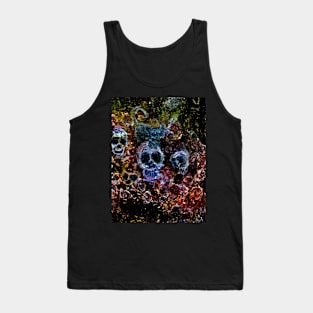 GHOST CAT SKULLS AND ROSES Tank Top